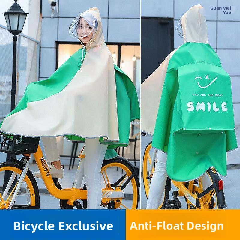 Cycling Commute In Rain - Thickened Men's Bicycle Raincoat Full Body