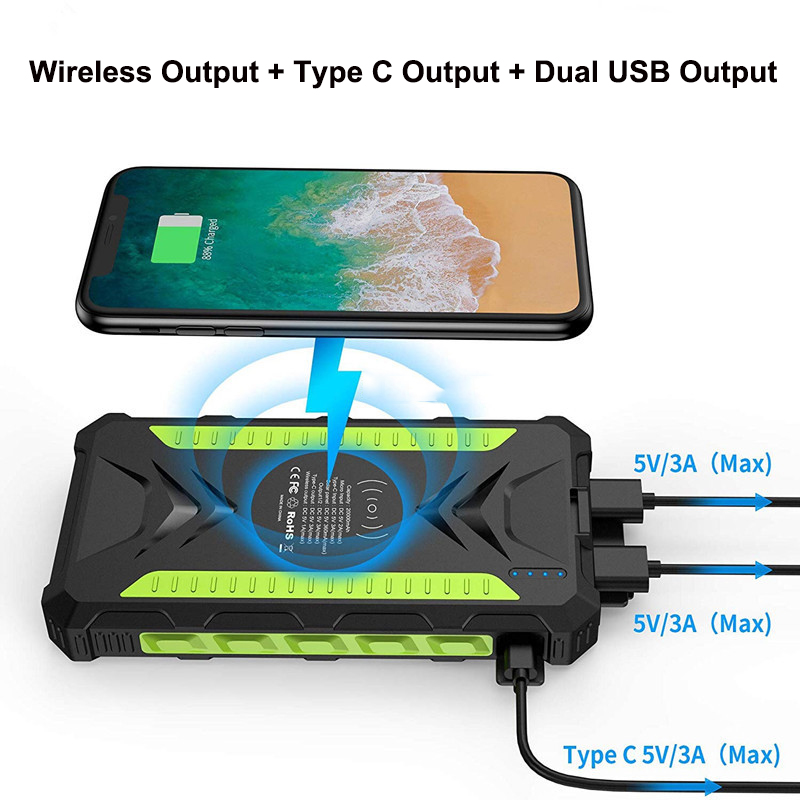 36000mAh Solar Power Bank Fast - Usb Charger Dynamo review and price