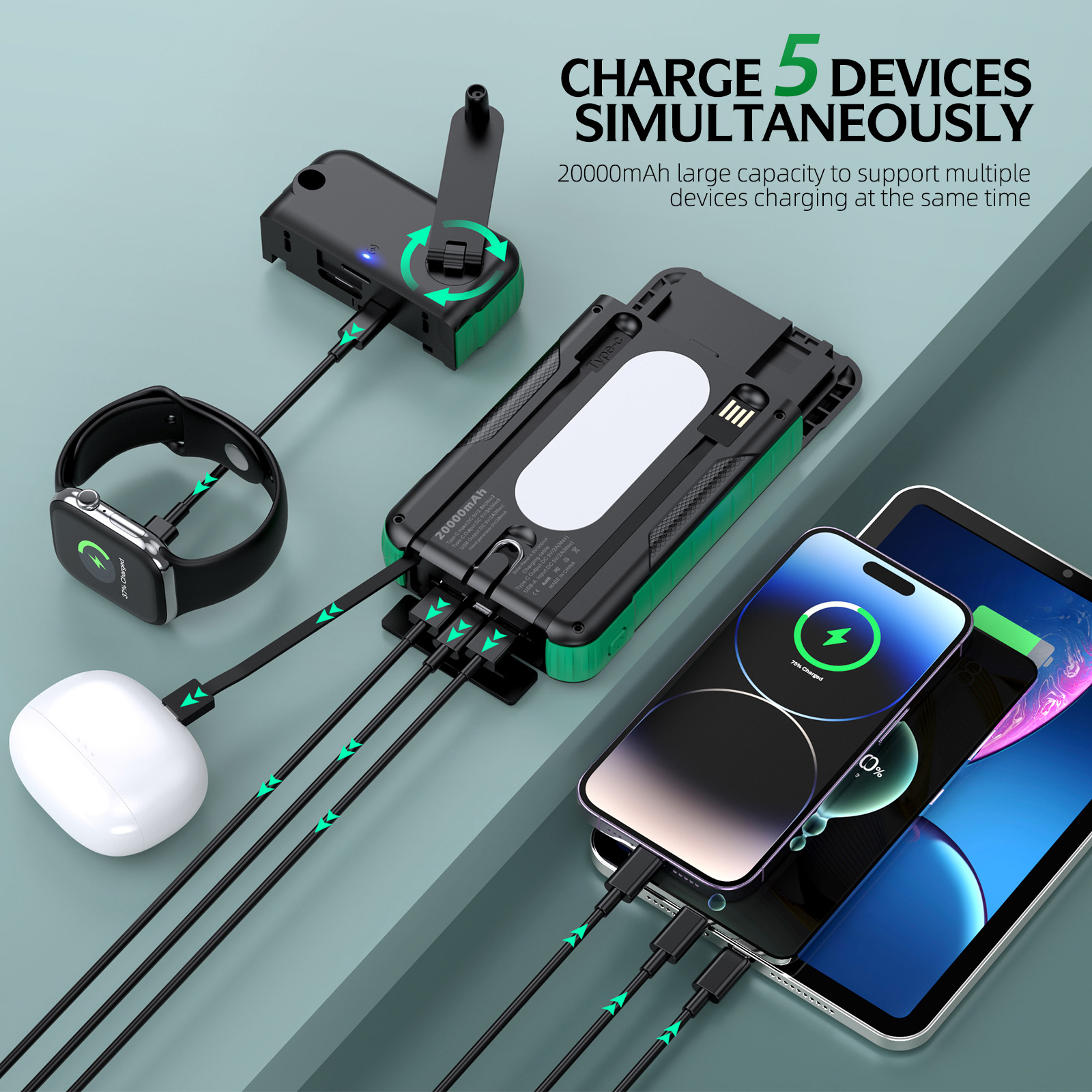 Hand Crank Solar Power Bank Ou - Usb Charger Dynamo review and price