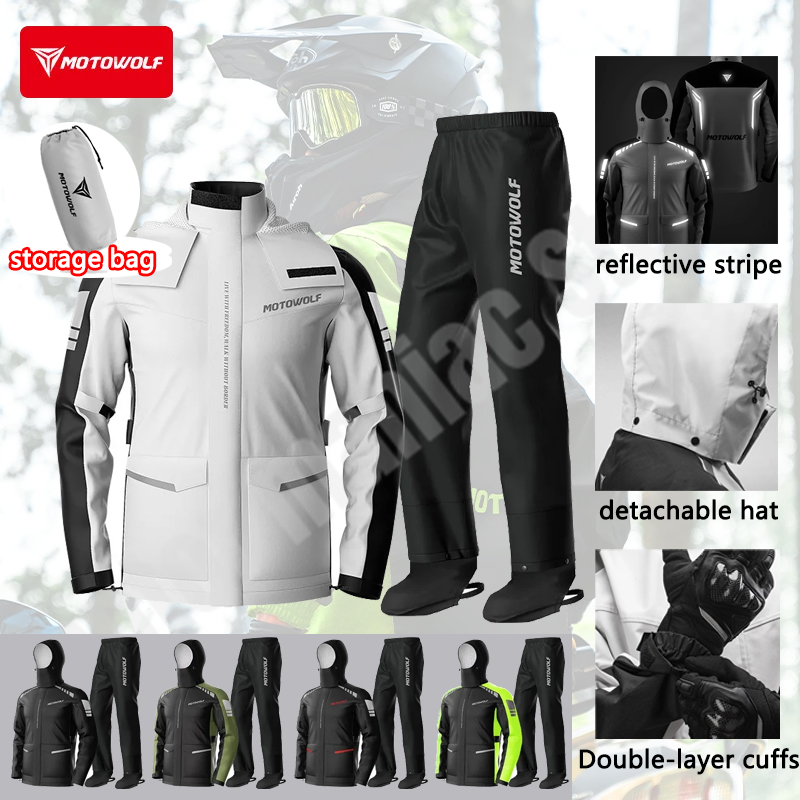 Motorcycle Reflective Raincoat - Cycling Commuter Rain Jacket review and price