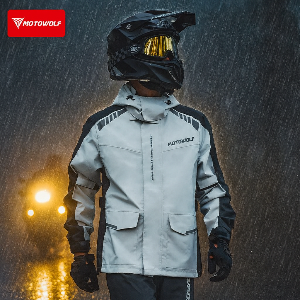 Motorcycle Reflective Raincoat - Cycling Commuter Rain Jacket review and price