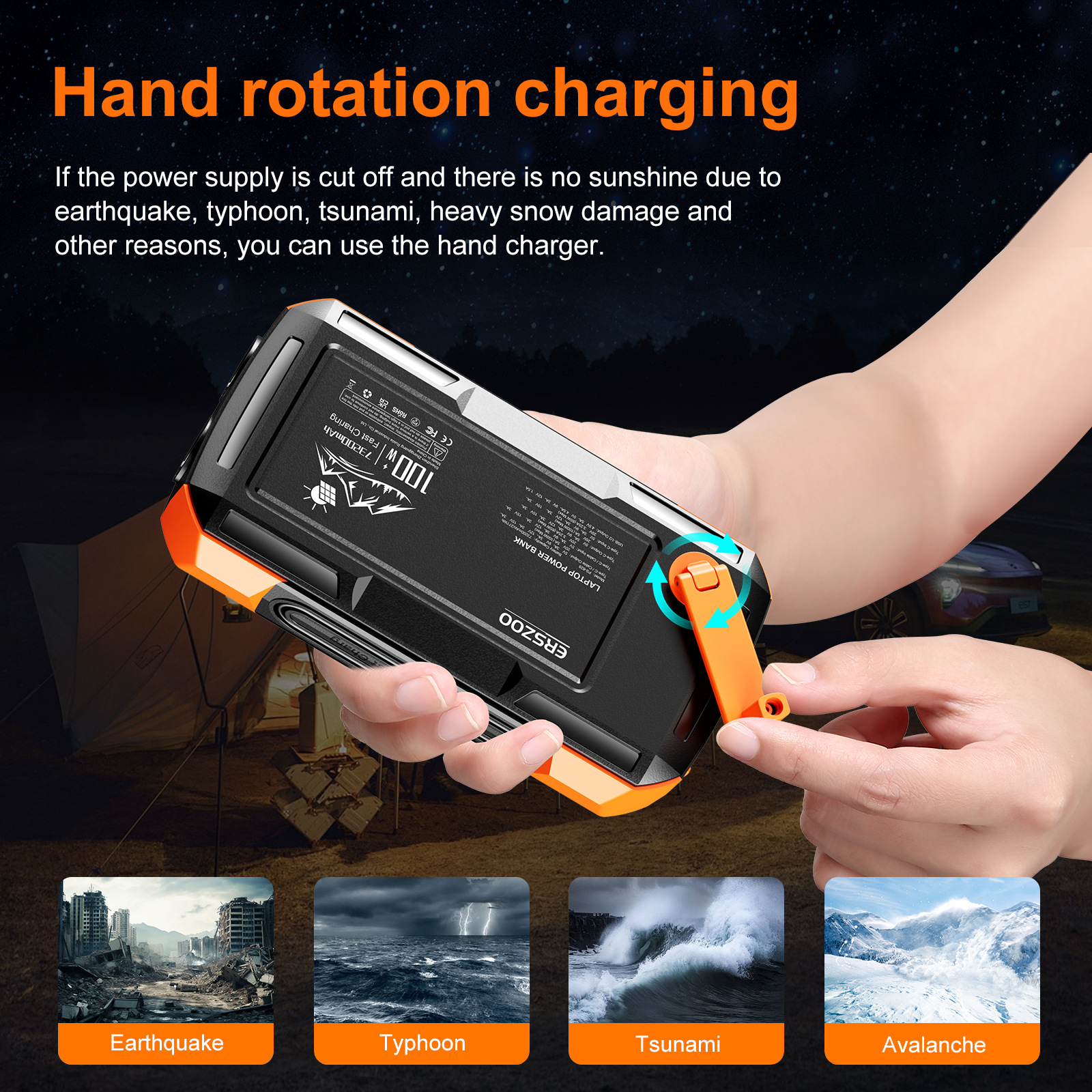 Solar Power Bank 73200mAh Hand - Usb Charger Dynamo review and price