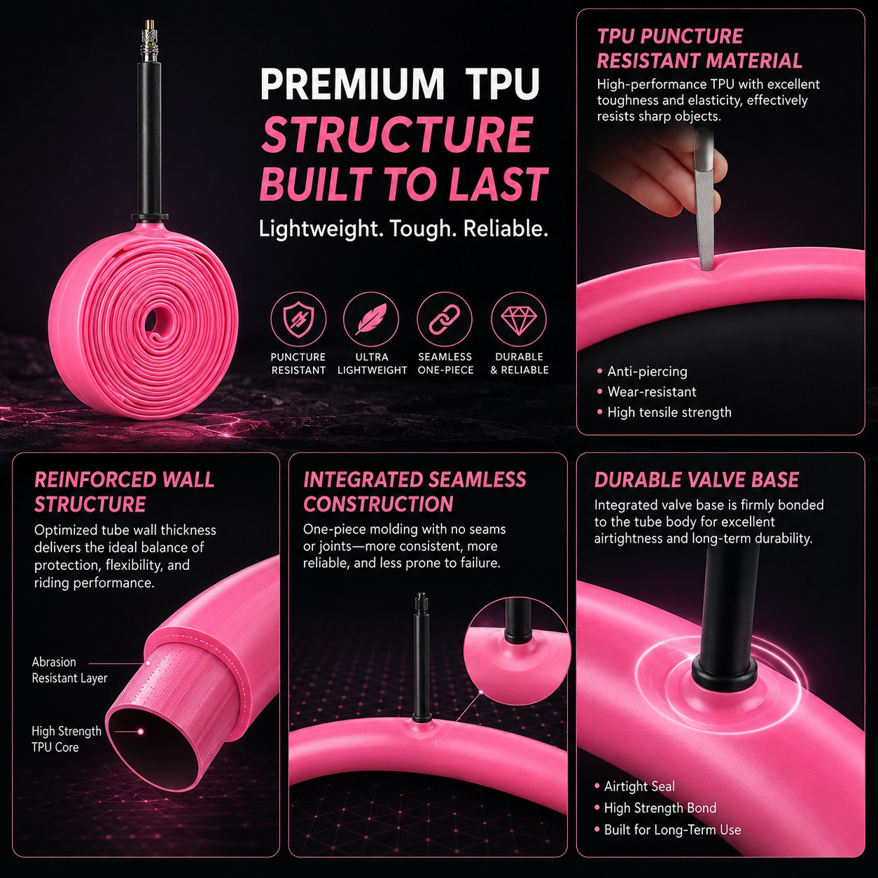 PINMOAP 1/2/5PCS Pink Road Bik - Inner Tube 700C review and price